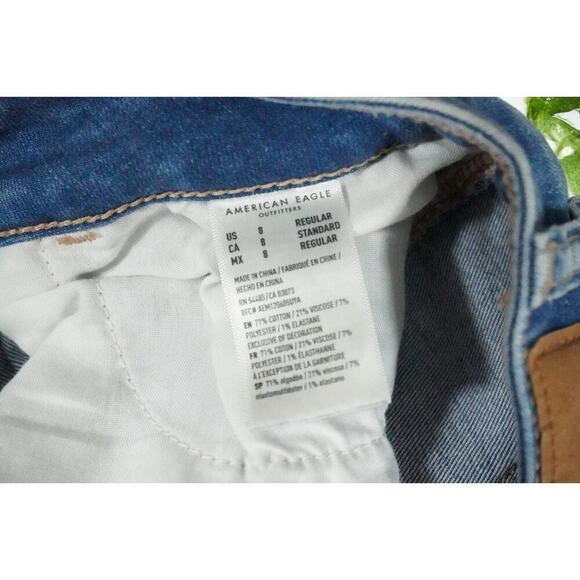 American Eagle Jeans Size 8 Reg Jegging Stretch Distressed - Picture 3 of 4